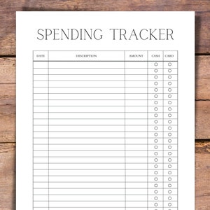 Weekly Spending Tracker, Spending Tracker, Expense Tracker Printable, Spending Log, Purchase Tracker, Transaction Log PNG, JPEG,Letter PDF