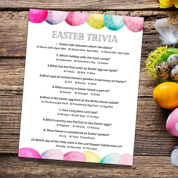 Easter Trivia Game, Easter Trivia Feud, Easter Trivia Quiz, Kids and Adult Games, Printable Easter Party Game, Easter Family Game Night - Etsy