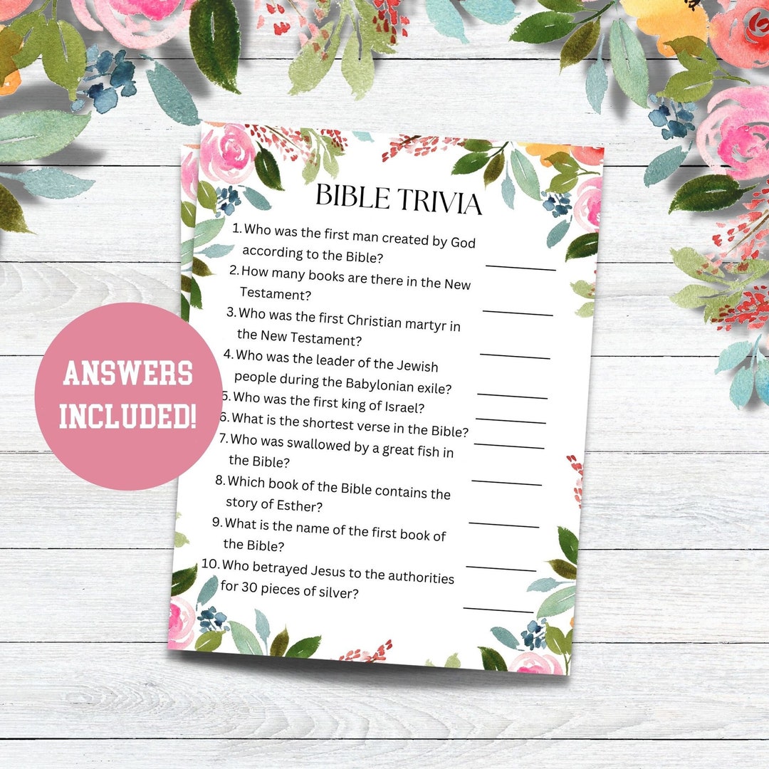 Bible Trivia, Church Party Game, Bible Game, Fun Church Game, Bible