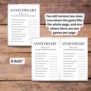 50th Anniversary, 25th Anniversary, Anniversary Trivia, Party Keepsake ...