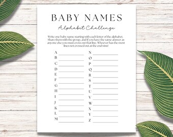 Baby Name Race Game, Printable Alphabet Baby Name Game, Baby Fun Baby ...