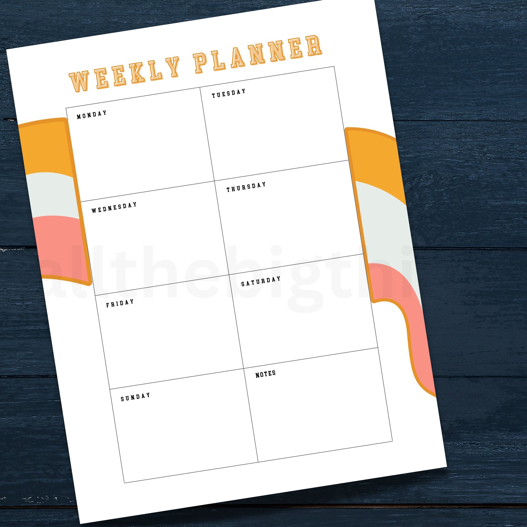Weekly Planner Printable to Do List - Etsy