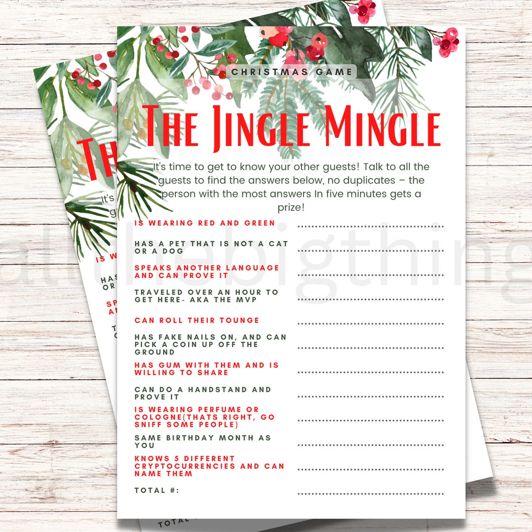 Adult Christmas Party Game, Party Game, Digital Download, Printable Game, Holiday Party Game