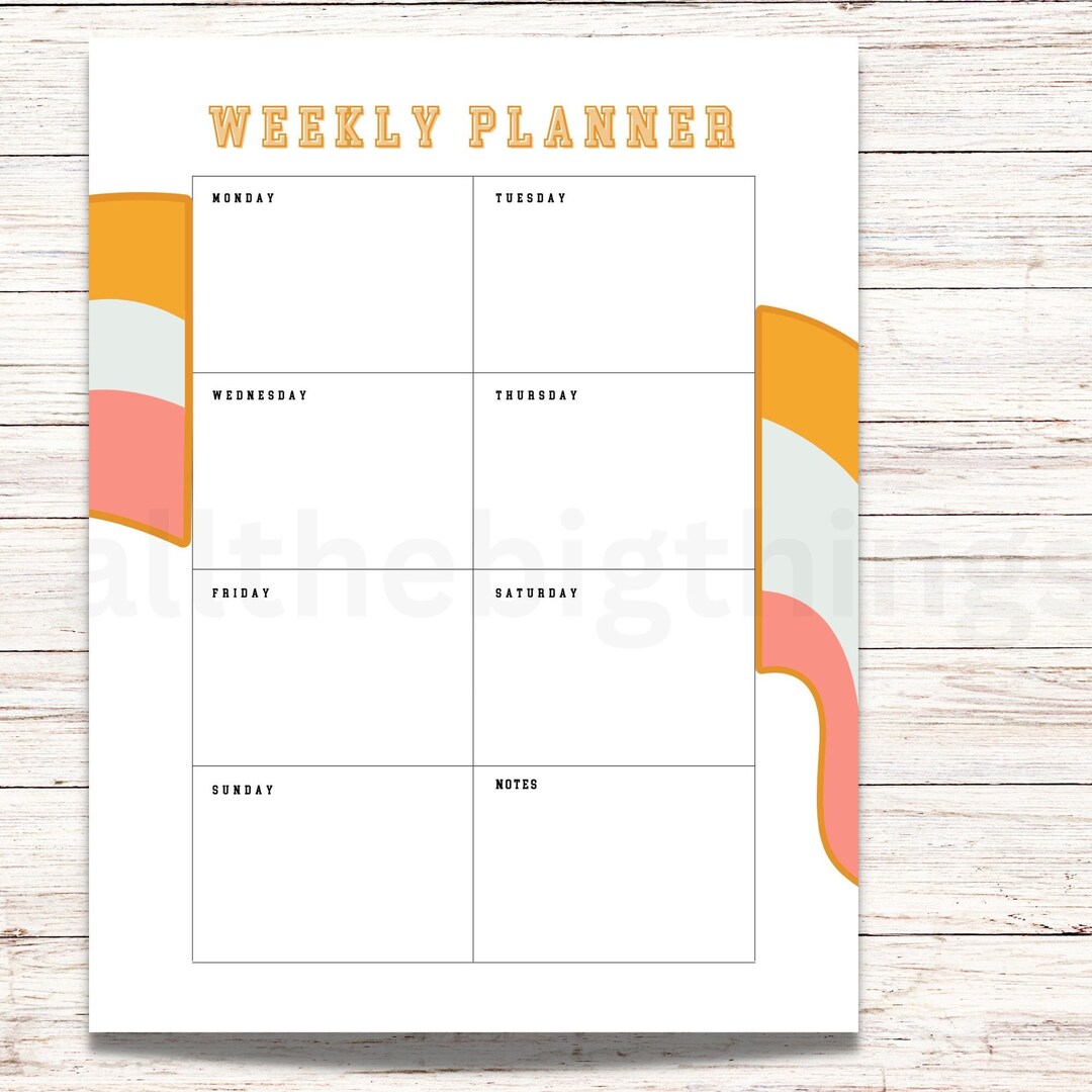 Weekly Planner Printable to Do List - Etsy