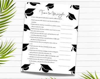 Jeux de remise des diplômes, il est temps de se mêler, Jeux de remise des diplômes imprimables, Jeux de mélange d'invités, Jeux de remise des diplômes diplômés, Classe de 2023, Jeux Grad