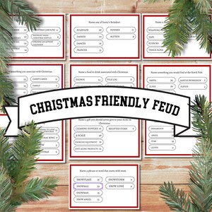 Christmas Friendly Feud Game, Christmas Party Game, Printable Christmas Game, Printable Game Adults Teens Family, Christmas Trivia
