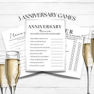 50th Anniversary, 25th Anniversary, Anniversary Trivia, Party Keepsake Game, Anniversary Party, Instant Digital Download, Printable Game