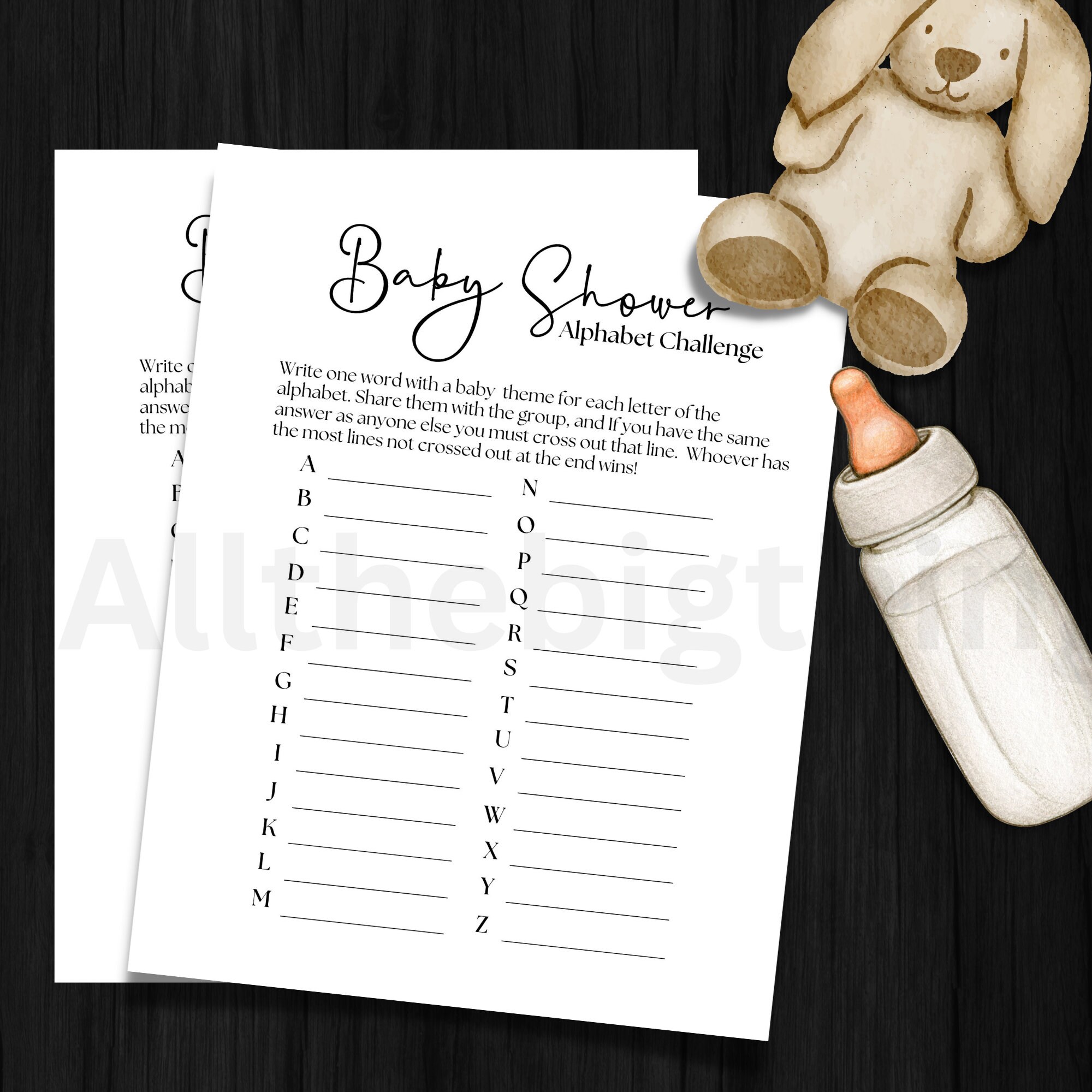 Baby Item ABC Game - Printable Alphabet Timed Game - Gender Neutral ...