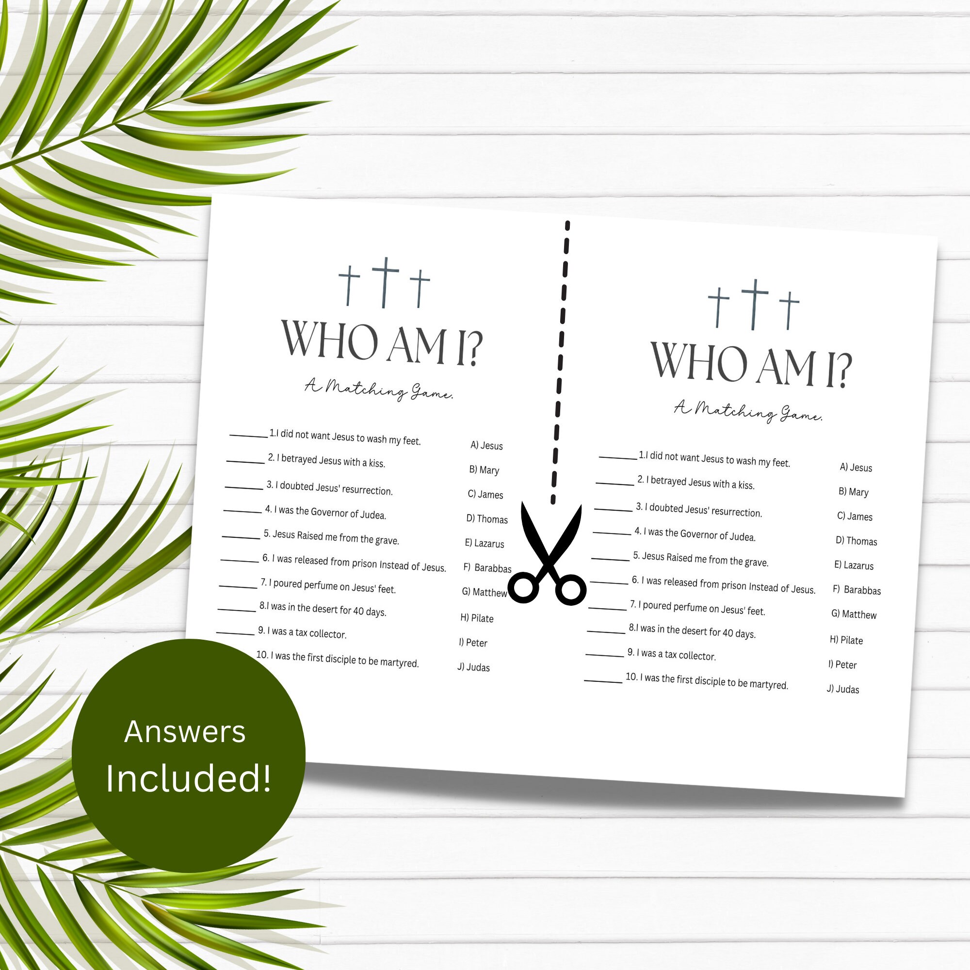 Bible Match Party Game Bible Games for Kids & Adults Fun Church Party