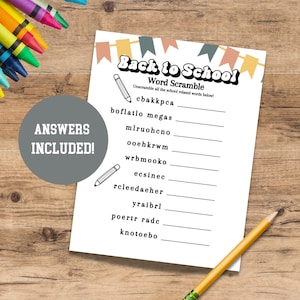 School games, Back to School Games, Classroom Games, school Game, Back to School Activities, First Day of School Games, word scramble