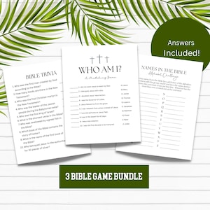 3 Bible games| Bible Trivia | Bible Trivia Game | Bible Games | Christian Games | Bible Games Adults Kids | Church Games | Printable