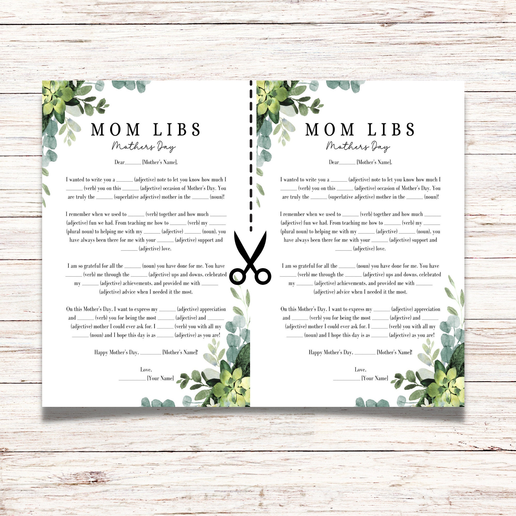 Mother's Day Mad Libs Mad Libs Mother Day Game Printable Mothers Day Party Game Mothers Day Game ...