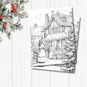 Adult coloring, Christmas activity, Christmas coloring, Christmas color page, Christmas printable, coloring page, Coloring pages