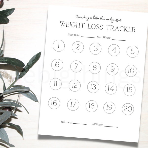 Weekly weigh in simple etsy