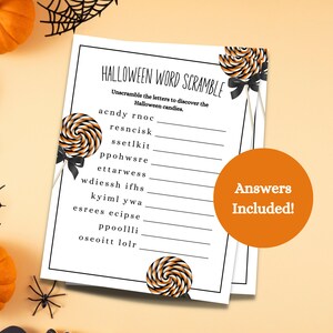 Halloween Word Scramble Game, Halloween Printable Games, Halloween Games for Adults and Kids, Fun Halloween Party Games, Word Game