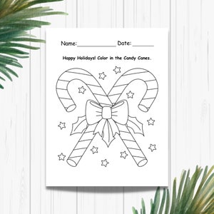 Kerst Kleurplaten, Kleurplaten voor Kinderen, Kerst Kleurplaten, Vakantie Kleurplaten, Snoepstokken, Preschool kleurplaat