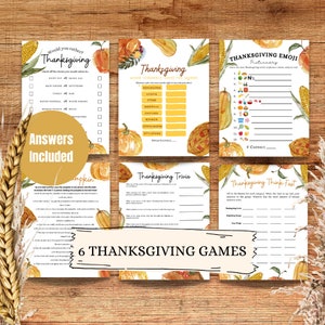 Thanksgiving Games Bundle, Printable Games, Dinner Party Games, Thanksgiving Games, Friendsgiving Activity, 6 games, Thanksgiving bundle