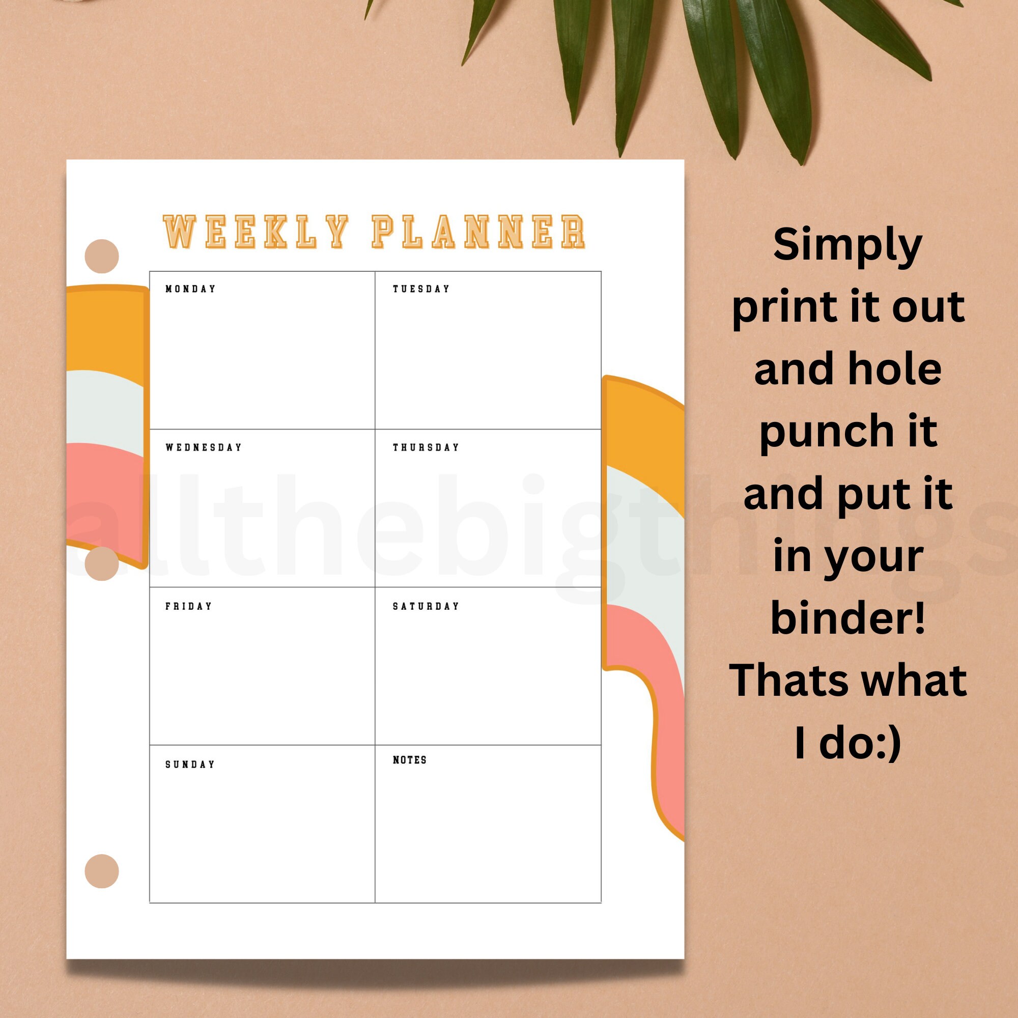 Weekly Planner Printable to Do List - Etsy