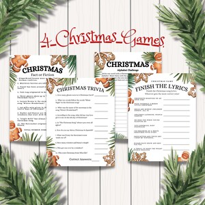 Christmas Games Bundle,  Holiday Game Bundle, INSTANT DOWNLOAD, Printable Christmas Family Games, Christmas Party Games, Set of 4 Games