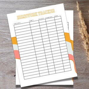 Assignment Printable List, Homework Tracker, Assignment Tracker, homework planner, Back to school printable, Assignment planner