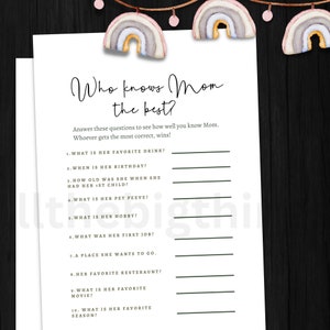 Baby Shower Game, Shower game, Game Printable, Mother&#39;s Day Game, Printable Game, game for kids, adults, Family Game, Party Game, baby game