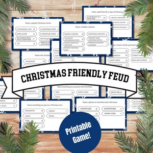 Christmas Friendly Feud Game, Christmas Party Game, Printable Christmas Game, Printable Game Adults Teens Family, Christmas Trivia