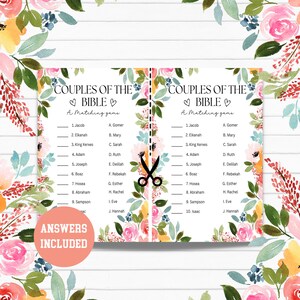 Bible Couples Match Game | Valentine Bible Match Party Game | Bible ...