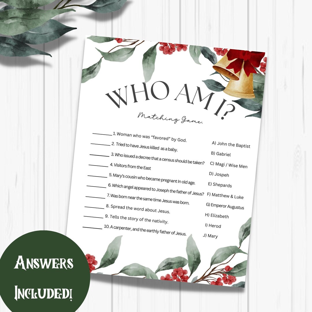 Printable Christmas Bible Trivia, Bible Trivia, Christmas Bible Trivia