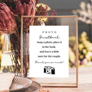 Photo Guestbook Sign, Modern Minimalist Wedding Sign, Photo Guest Book Sign, Printable Sign, Polaroid Wedding Sign, Leave A Photo