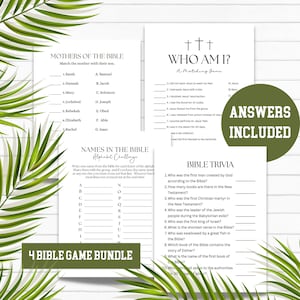 4 Bibel Spiele| Bibel Quiz | Bibel Quiz Spiel | Bibel Spiele | Christliche Spiele | Bibel Spiele Erwachsene Kinder | Kirchenspiele | Druckbar