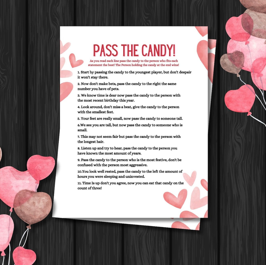Valentine's Day Pass the Candy | Valentine's Party Games | Valentines ...