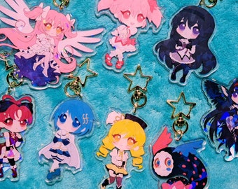 Madoka Magica Holographic Acrylic Keychains