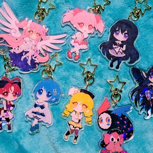 Madoka Magica Holographic Acrylic Keychains