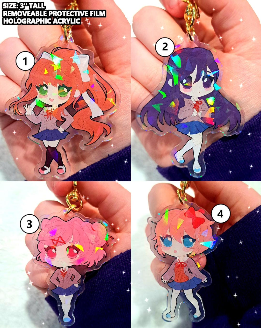 DDLC Holographic Acyrlic Keychains - Etsy