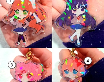 DDLC Holographic Acyrlic Keychains