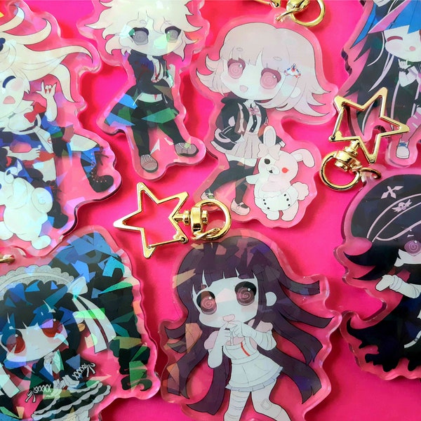 Danganronpa Holographic Acrylic Keychains