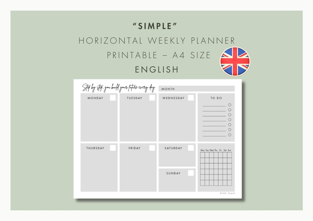 Printable Weekly Planner A4 “SIMPLE” | Digital Download - Etsy Australia