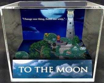 To the Moon - 3D Videogame - Gift for Gamer - Shadow Box - Miniature