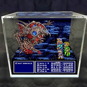 Final Fantasy IV Cube Diorama -3D Videogame - Gift for Gamer - Shadow Box - Miniature