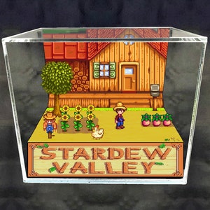 Stardew Valley Cube Diorama- 3D Videogame - Gift for Gamer - Shadow Box - Miniature