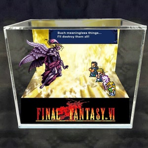 Final Fantasy VI Cube Diorama -3D Videogame - Gift for Gamer - Shadow Box - Miniature