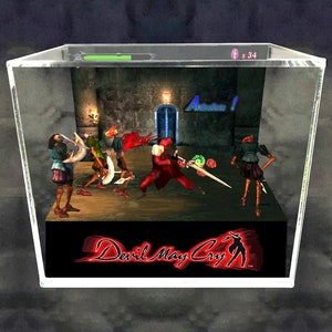 Devil May Cry Cube Diorama - 3D Videogame - Gift for Gamer - Shadow Box - Miniature