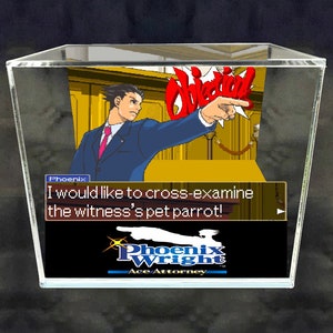 Ace Attorney Cube Diorama - 3D Videogame - Gift for Gamer - Shadow Box - Miniature