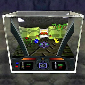 Descent Cube Diorama - 3D Videogame - Gift for Gamer - Shadow Box - Miniature