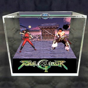 Soul Calibur II - Cube Diorama - 3D Videogame - Gift for Gamer - Shadow Box - Miniature