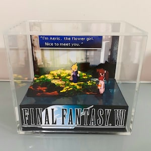 Final Fantasy VII Cube Diorama -3D Videogame - Gift for Gamer - Shadow Box - Miniature