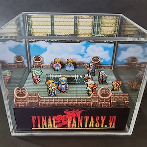 Final Fantasy VI Cube Diorama -3D Videogame - Gift for Gamer - Shadow Box - Miniature