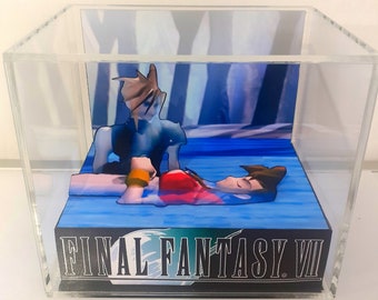 Final Fantasy VII Cube Diorama -3D Videogame - Gift for Gamer - Shadow Box - Miniature