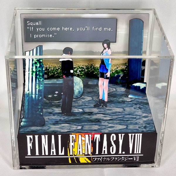 Final Fantasy VIII Cube Diorama -3D Videogame - Gift for Gamer - Shadow Box - Miniature