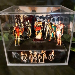 Diablo 2 Cube Diorama - 3D Videogame -- Resurrected - Gift for Gamer - Shadow Box - Miniature